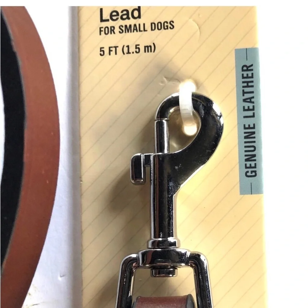 NWT leather 5ft thin tan leash for small dogs
